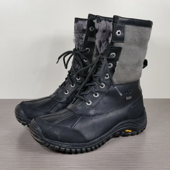 UGG Adirondack II Waterproof Boot, Black Leather, Womens Size 8.5 US / 39.5 - Picture 12 of 16